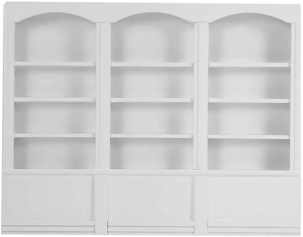 1:12 Dukkehus Bogreol i Træ, Mini Bogreol Vitrine