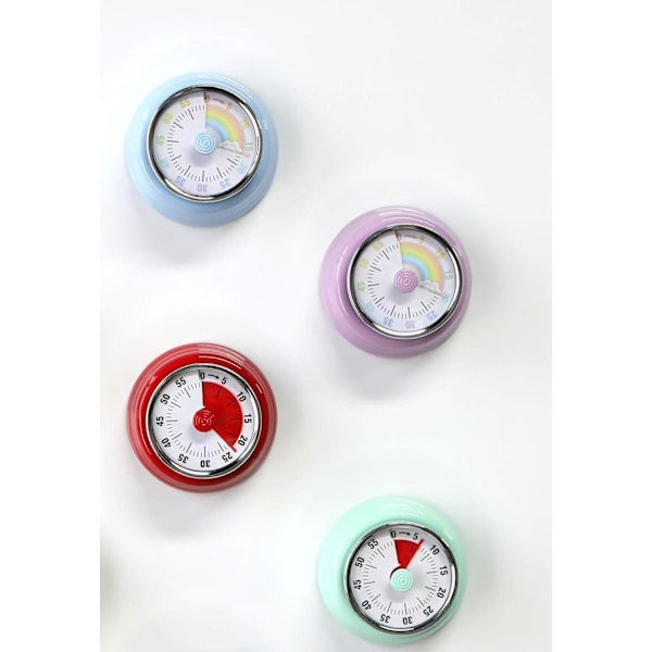 Magnetic Metal Timer - Manual Winding, No Battery, Time Visualization for Kitchen, Work, Study - Off-white Off white