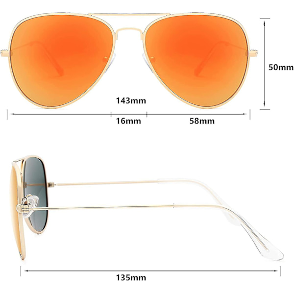 Solbriller til mænd og kvinder Aviator Polariseret Metal
