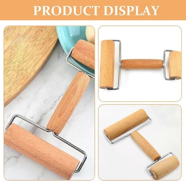 Adjustable Wooden Rolling Pin for Baking with Even Thickness Control and Double-Sided Pastry Roller