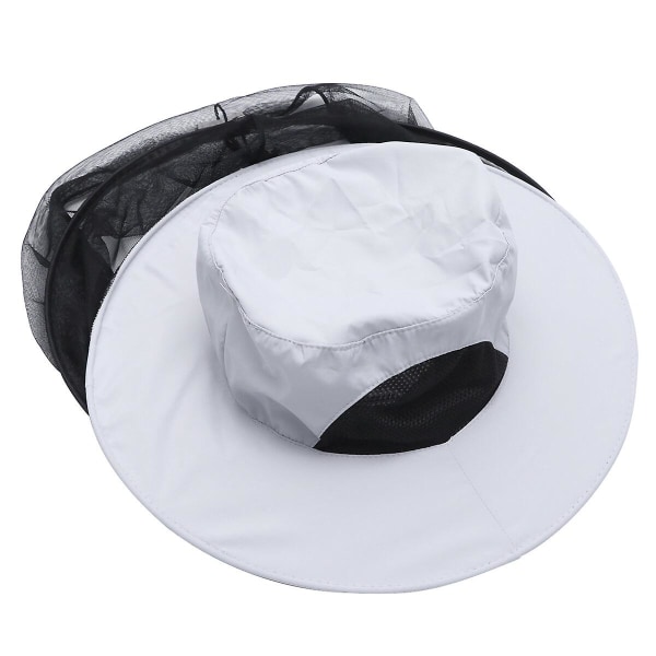 1 st Ansiktshalsskydd Nätmössa Mygginsektsmedel Anti-bett Boonie-hatt för fiske utomhus biodlare (ljusgrå)Ljusgrå37cm Light Grey 37cm