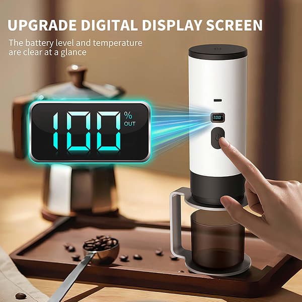 3-in-1 Portable Coffee Maker, 72W Coffee Machine, Portable Coffee Maker, 12V Rechargeable Espresso, USB, Espresso with Capsules
