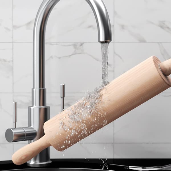 Classic Wooden Rolling Pin, Rotating Dough Roller with Handles for All Baking Needs