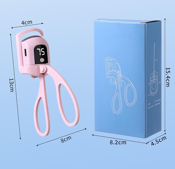 Heated Eyelash Curler, Electric Eyelash Curler, Fast Heating, Natural Eyelash Curling Tool (Pink)