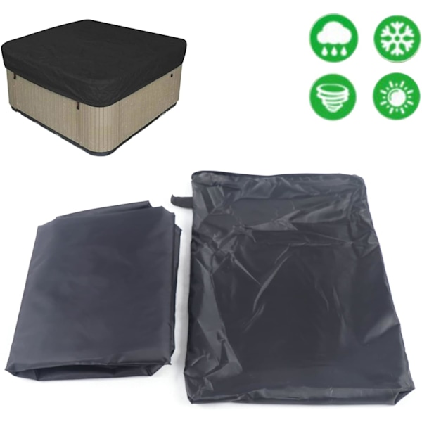 Kvadratisk Hot Tub Dæksel, Heavy Duty Vandtæt Oxford Klud Hot Tub SPA Dæksel, Støv- og UV-resistent, 85,8 x 85,8 x 11,81 Tommer