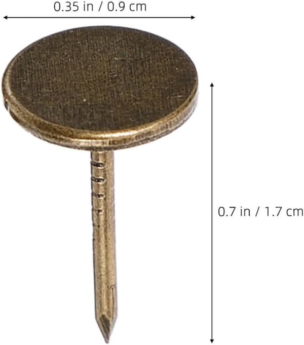 150 stk. bronze fladhovede stifter 17 mm kraftige møbelsøm i metal