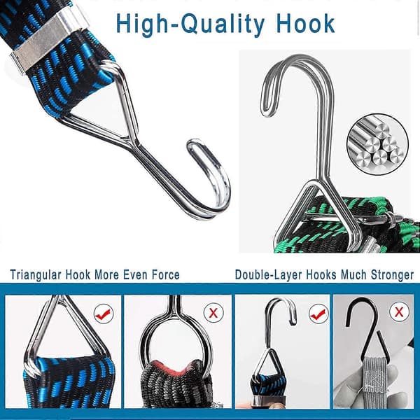 10 st spiralformade krokar, rostfria bungee-krokar, bungee-krokar