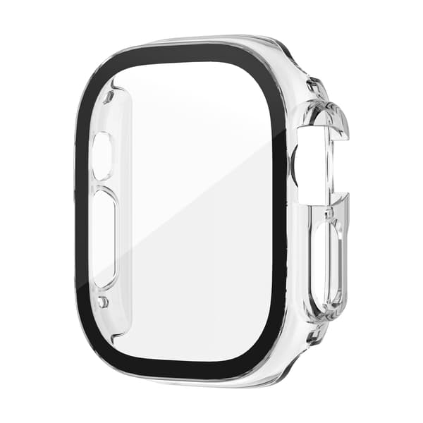 Transparent PC & Tempered Glass Protective Case Compatible with Apple Watch 4/5/6 40mm