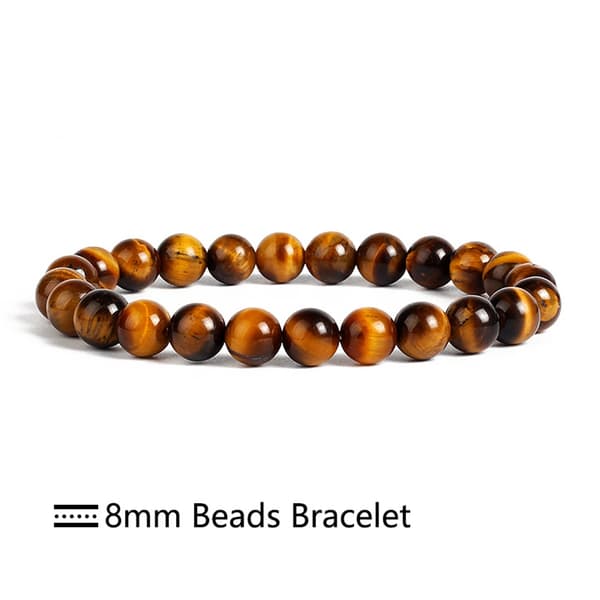 2-delt armbånd i tigerøye, 8 mm + 12 mm, edelstensperle, energi