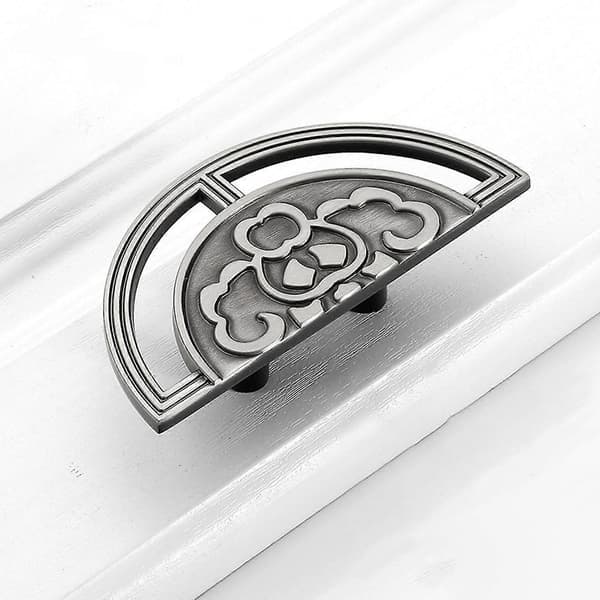 Half-Moon Handle Cabinet Handle Drawer Handle Knob Kitchen Furniture Hardware 9.8x4.9cm Grey