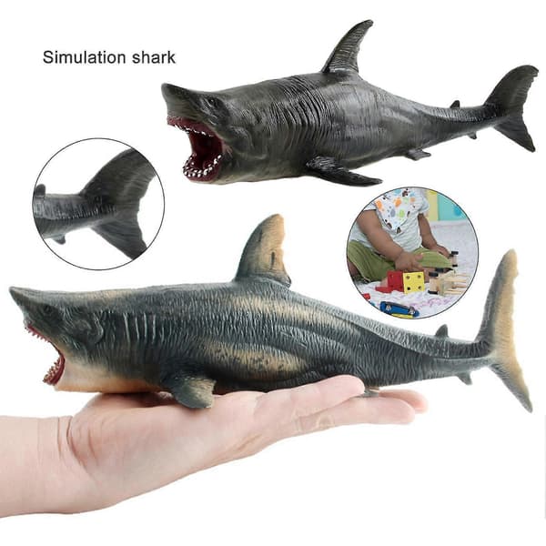 Stor Megalodon Haj Legetøj Praktisk Evne Rustfri Bedste Samling Havdyr Hvidhaj Figur til Dekor A