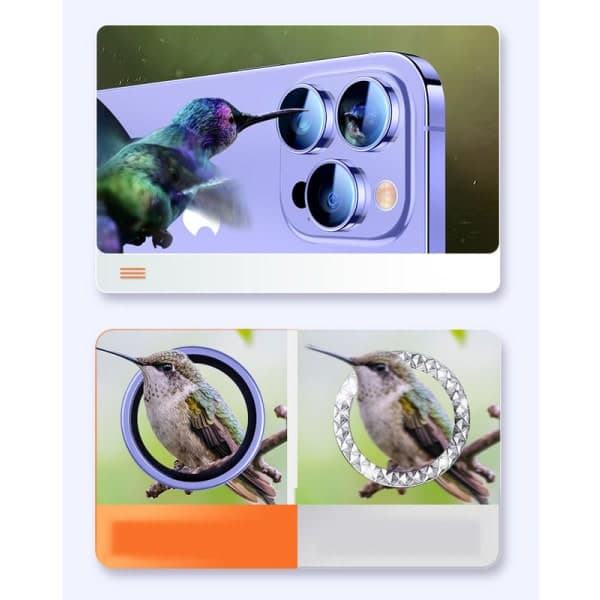iPhone Krystallklart Kameraglass - Velg Modell iPhone 14 Serien iPhone14 plus gyllen