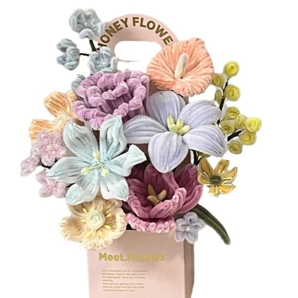 DIY Tulip Bouquet Crochet Kit Handmade Artificial Flower Craft Material Set Creative Gift