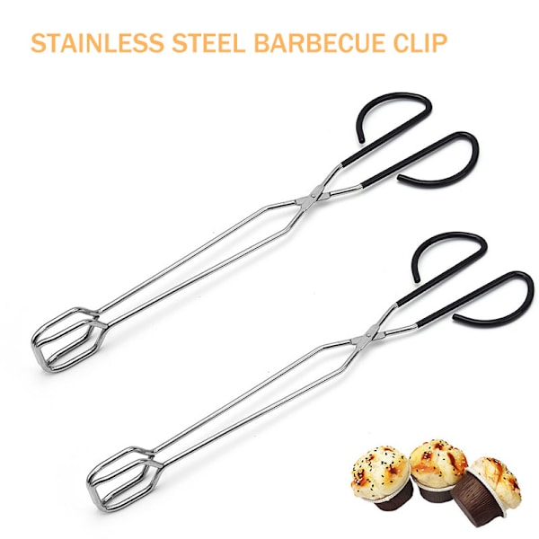 Ekstra lang saksetang 41 cm Rustfrit stål Grilltang Grilltang Madlavningsredskab Køkkenudstyr B