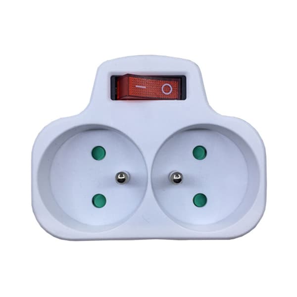 Power Outlet with Switch, 2-in-1 Electrical Wall Socket Strip with Plug, Electrical Wall Socket Perfect for Bedroom, Home Office, 16A, 230V, White