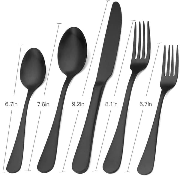 Matte Black Cutlery Set, 30-Piece Stainless Steel Flatware Set, Kitchen Set for 6 Persons, Dinnerware Set_max