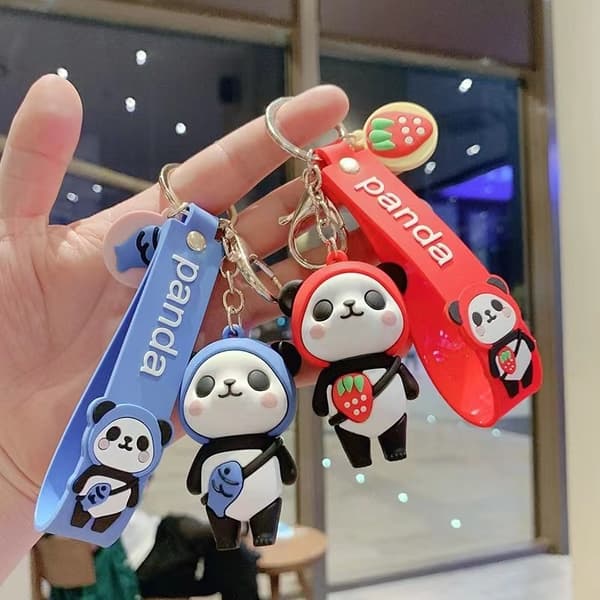 Søt Panda Nøkkelring i PVC for Jenter