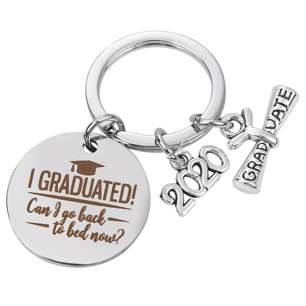 2 st Graduate Necklace Graduate Keychain Graduate Keychain Graduate Key RingSilver2.5CM Silver 2.5CM