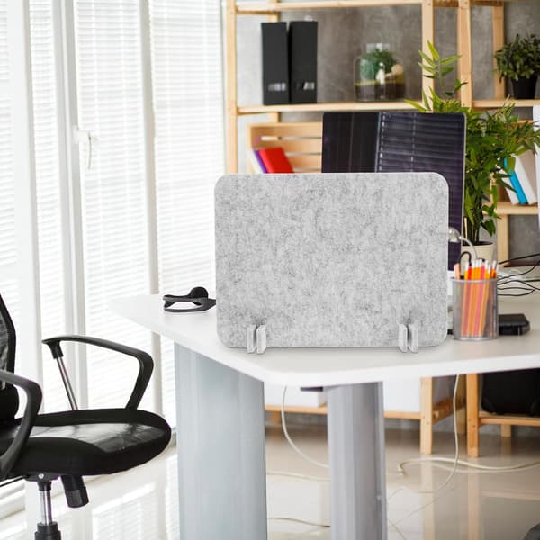 Acoustic Felt Desk Divider 40x30cm Light Grey Privacy Screen for Students Office Desk