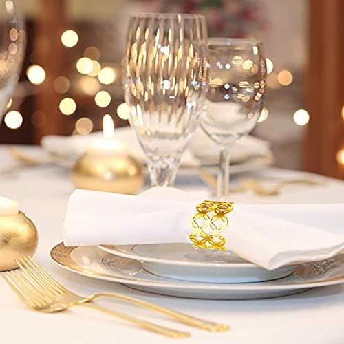 Serviettringer og holdere, 6 stk metallserviettring serviettholder