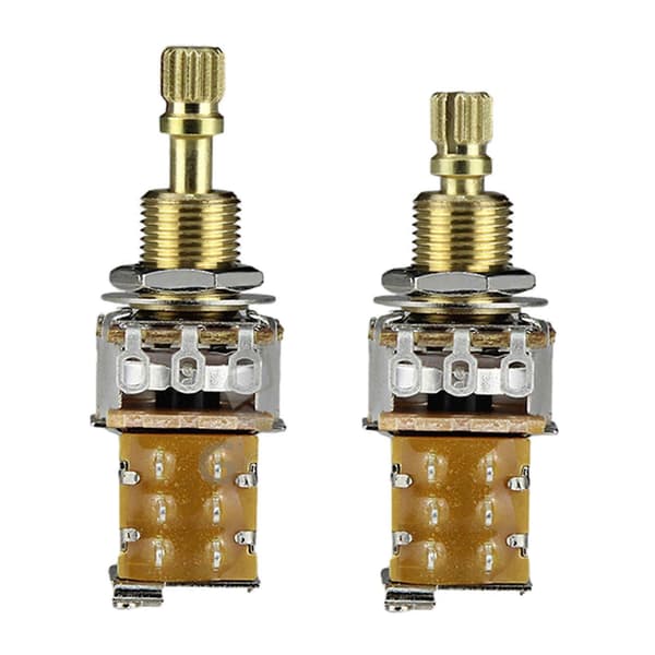 A250K B250K A500K B500K Mini Switch Potentiometer Linjär Konisk Potentiometer Delad Axel Gitarrkontroll Push Potentiometer Set kort spel B500 short game B500