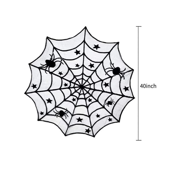 Halloween Dekorasjon Bordduker Sett - Spindel Peishylle Sc