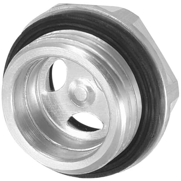 Oliemåler, synglas, luftkompressorforbindelse, 1/2 PT udvendigt gevind, låg af aluminiumslegering med O-ring