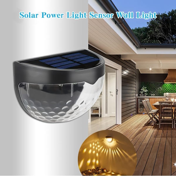 2-pack Solcellsstaketbelysning Utomhus Däcklampor Varmvit Solcells Vägglampor Utomhus Vattentät Led Solcells Trappbelysning Utomhus