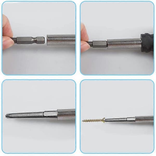 11-pack 75 mm Torx Screwdriver Bit Set 1/4 Inch Hex Shank T6-T40 Star Screwdriver Tool Kit with 1-pack Handle