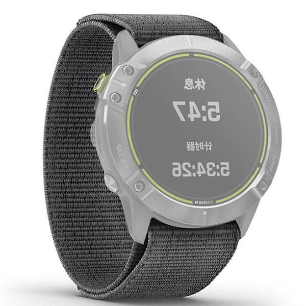 26 mm Loop Mount Nylonrem til Garmin Fenix 6X/Fenix 6X Pro/Fenix 5X Plus Grå Andre Smartwatch-modeller Grå Grey