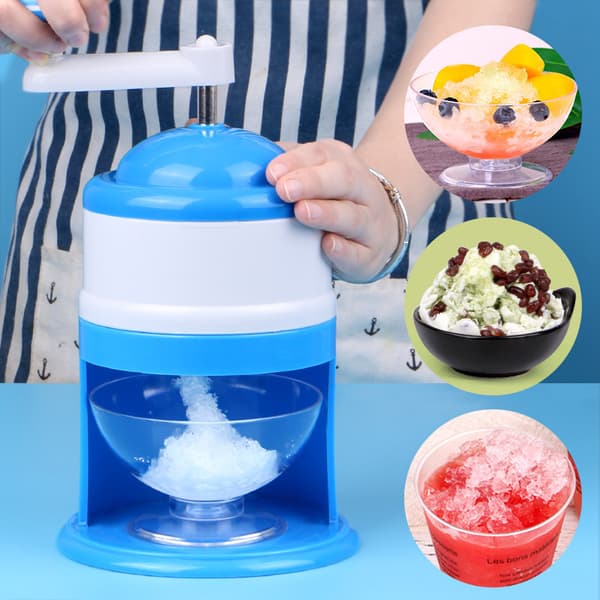 Portable Ice Maker Manual Ice Crusher Shaved Ice Cone Machine for Home Kitchen