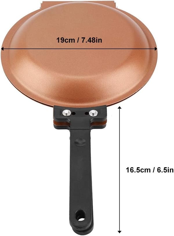 Frying Pan, Double-Sided Non-Stick Reversible Frying Pan Fried Egg Pancake Maker Household Kitchen Utensils Double-Sided Pancake Pan