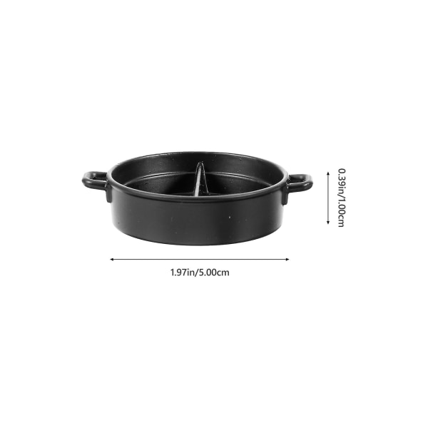 Children Simulation Pot Ornament Mini Cookware Decorative Miniature Pot Toy For ChildrenBlack5x5cm