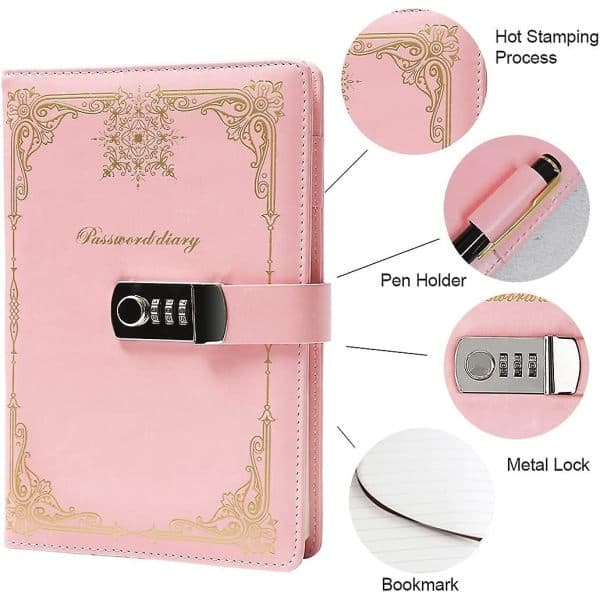 Diary with Lock for Girls, Diary with Combination Lock for Women, Journal with Lock, Locked Diary for Boys Gift
