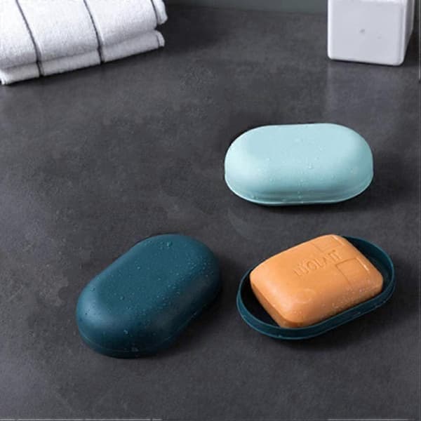 Soap Dish with Lid, Travel Soap Dish, Soap Dish for Travel, Leak-Proof Soap Box, Container - 2 Pcs