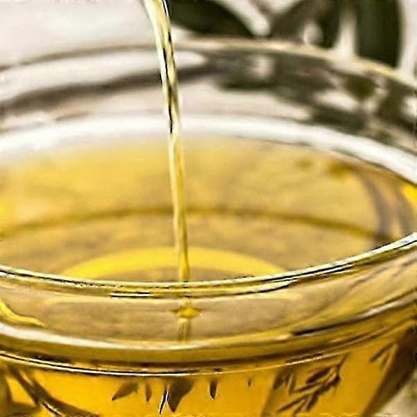 Olivenoliedispenser i rustfrit stål 350 ml, køkkenolieflaske til madlavning, eddike, sojasauce - drypfri tud, skridsikker base Sølv Silver