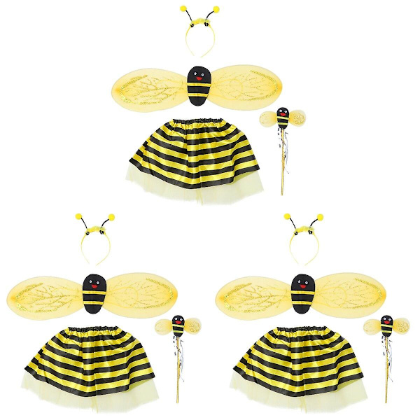 12 stk Kostyme Sett Bievinger Hår Tutu Skjørt Fe-stav Kit Scene Cosplay Rekvisitter For Barn Tilfeldig Farge Stav 12 stkM 12 pcs M