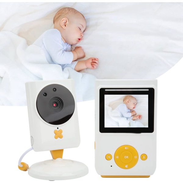 2,4 tommers babymonitor med kamera LCD-skjerm Night Vision 2,4G trådløs babytelefon stemmekontroll Enveislyd for spedbarnspleie (USA)