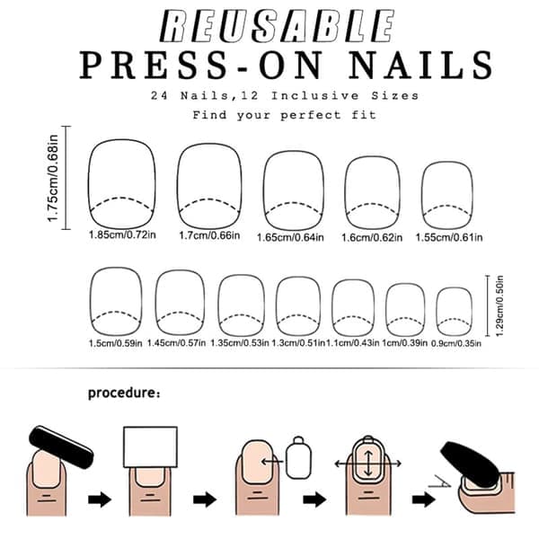24 Short Square Fake Nails, Solid Color Press-on Nails, White False Nails