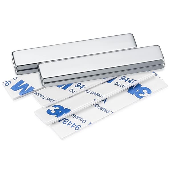 Neodymmagneter i bitar, 50x10x3 mm Super Rektangulära Magneter Magnetiskt Lim, med 4 Bitar Dubbelsidig Tejp