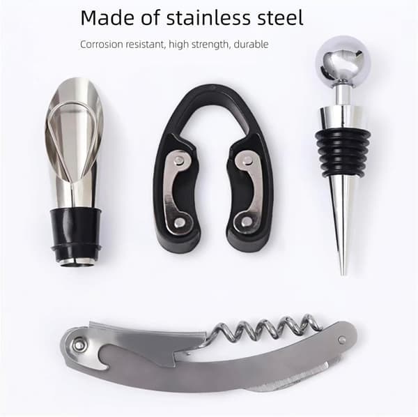 Manual Wine Corkscrew Set, Wooden Storage Rack for Household [Ho]