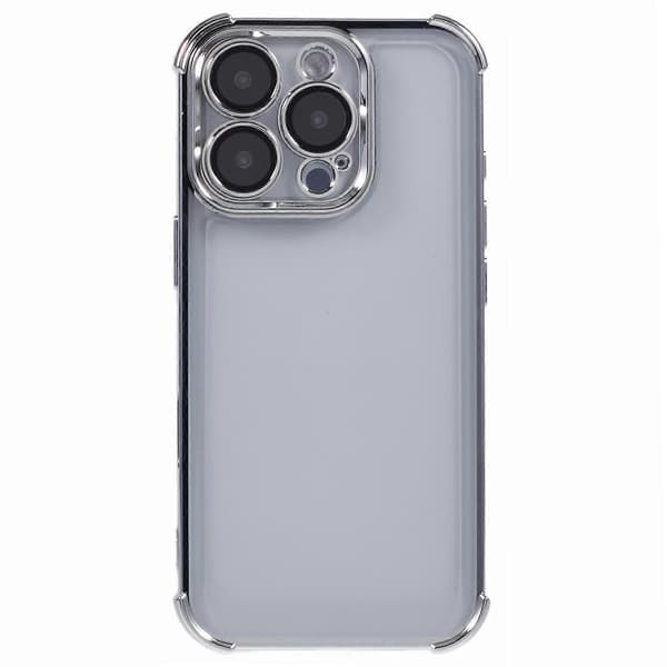 Electroplated Transparent TPU Phone Case with Lens Protector for iPhone 16 Pro Max