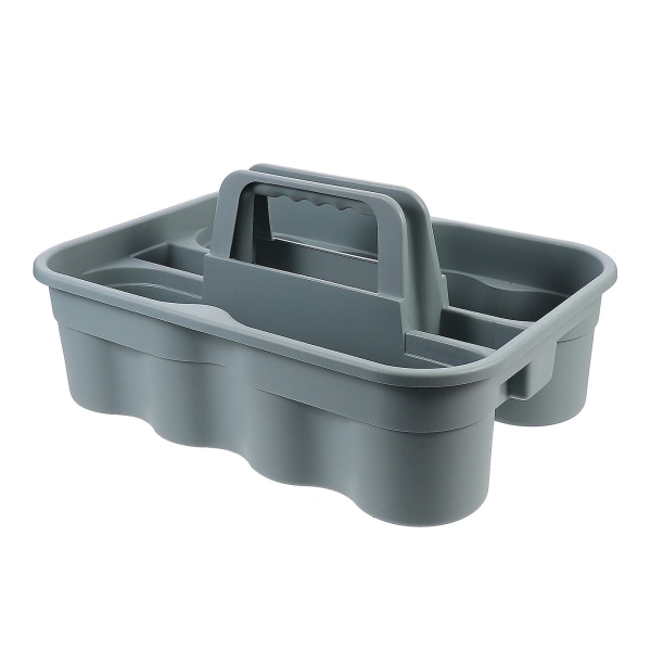 Vessel Tools Rengjøringsbøtte Plast Oppbevaringsbrett Tote Rengjøringsverktøyboks Plast Verktøyarrangør Caddy Grey 38.5X27.5CM