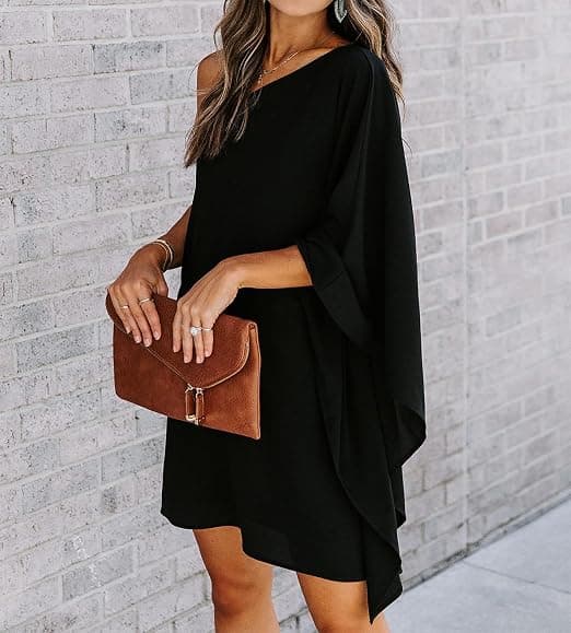 Women's Sexy One Shoulder Casual Solid Club Party Mini Dress