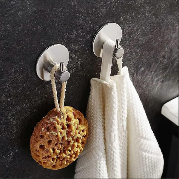 4-pack Waterproof Strong Self-Adhesive Hooks for Kitchen, Bathroom, Toilets, Wardrobes, Office