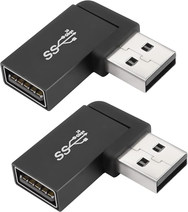 USB 3.1 90° vinklet 10 Gbps USB 3.1 han til hun adapter, højre A