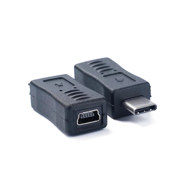 Mini USB til USB-konverter Mini USB hun til Type-C han adapterstik understøtter opladning og datasynkronisering til mobiltelefon