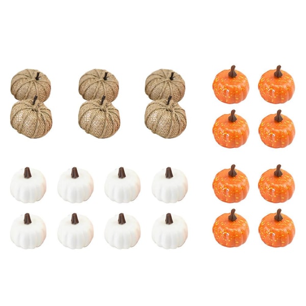 22 Pcs House Ornaments Small Fake Pumpkins Diy Foam Pumpkin Craft Foam Pumpkin Realistic Pumpkin6X6.3CM