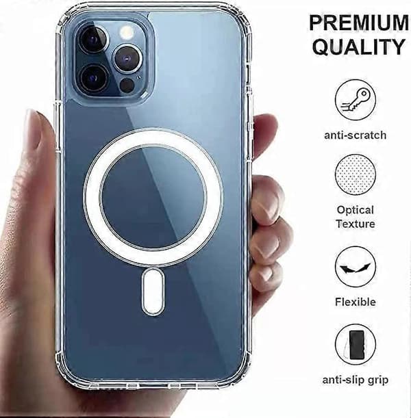Magnetic Case, Compatible with MagSafe, Ultra-Thin Hard PC Case with Soft TPU Edges, Protective Case for iPhone 13 Pro, Red