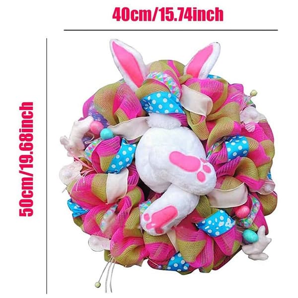 Easter Cute Bunny Plush Wreath, Bunny Wreath for Easter Decoration, for Front Door Wall Garden